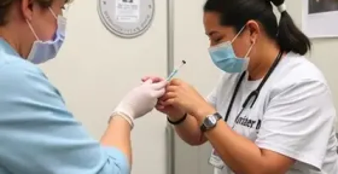plantão de vacinação contra gripe