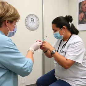 plantão de vacinação contra gripe